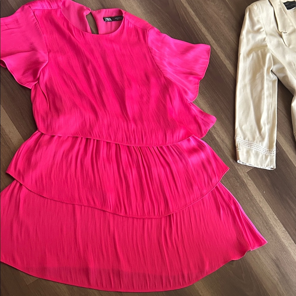 Zara Kids Fuchsia Tiered Dress